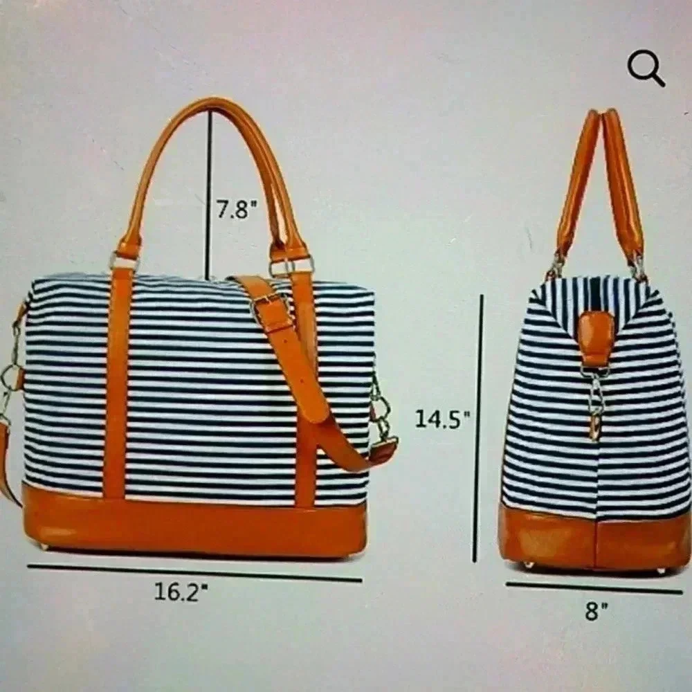 Woman ladies canvas weekend bag